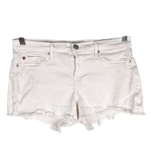 Hudson White Jean Shorts 29 Amber Raw Edge Hem Short